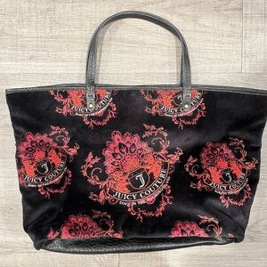 Juicy Couture Black and Red Patterned Tote